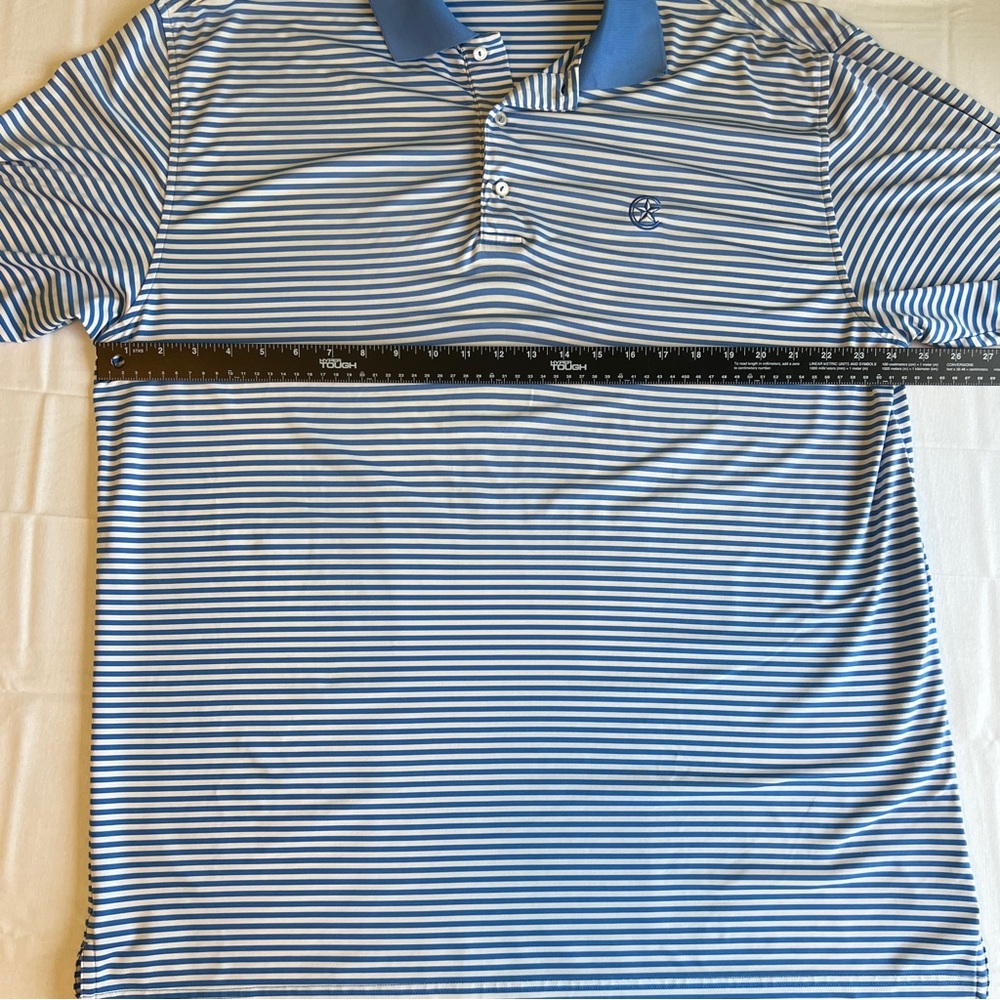 Peter Millar Summer Comfort Men's Blue Striped Polo Shirt - Picture 6 of 8